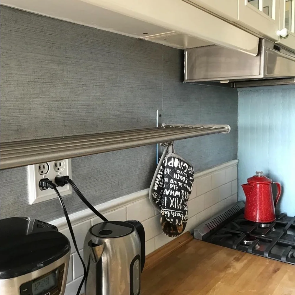 New. Silver Textured Peel and Stick Wallpaper Roll